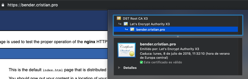 Certificado Let's Encrypt instalado correctamente