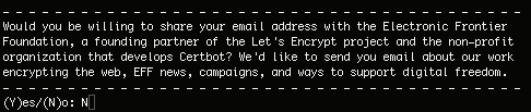 Aceptar / Denegar recibir emails de EFF